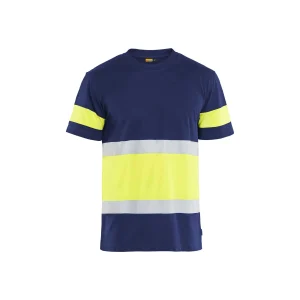 BLAKLADER 33871030 Hi Vis T shirt Hi Vis Reflective Short Sleeve Work T-Shirt MEN - 100% Cotton