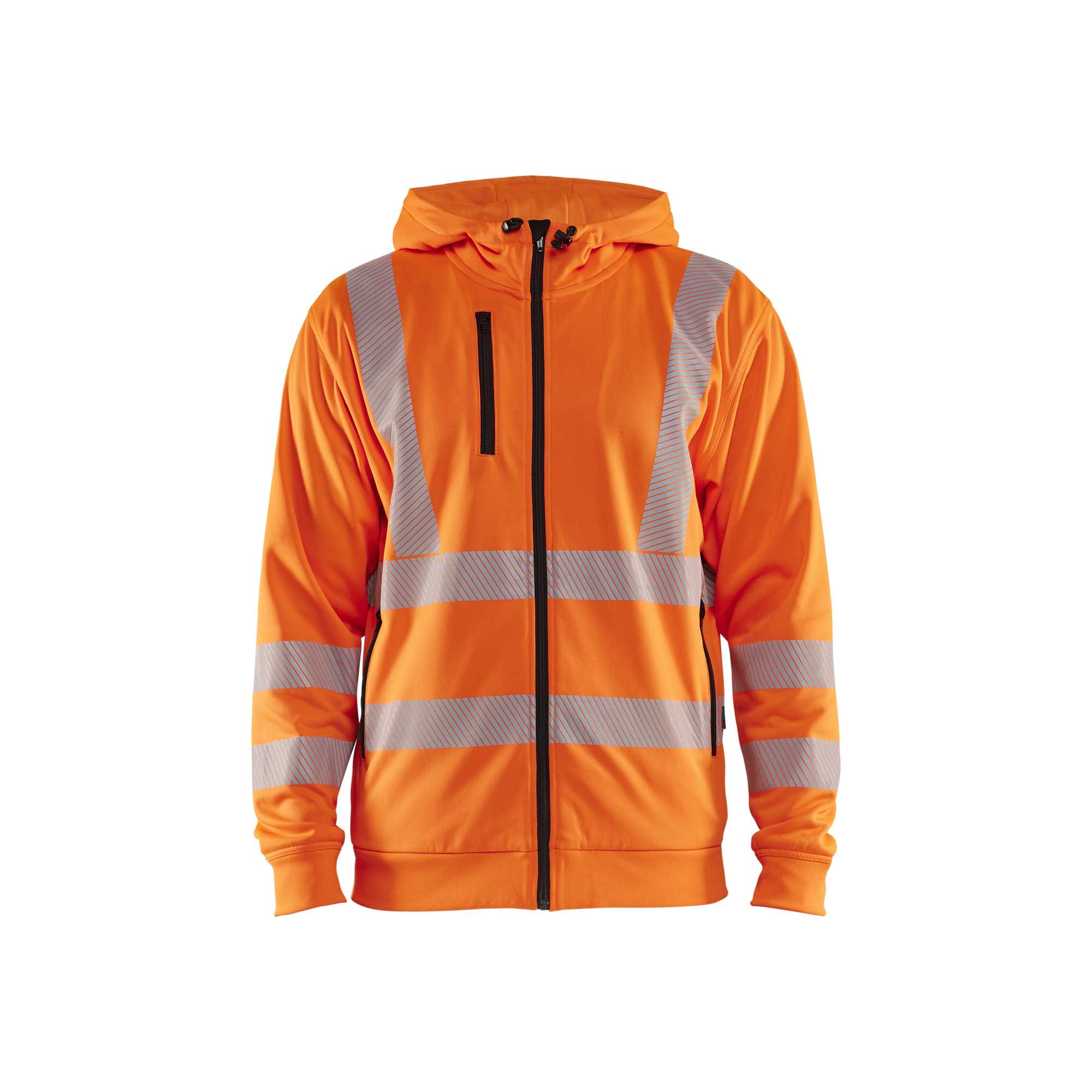 BLAKLADER 35652538 Hi Vis Hoodie Full Zip Hi Vis Reflective Hoodie Work Sweatshirt MEN - Breathable – Image 7