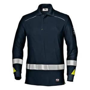 SIR SAFETY CARLOS polo Hi Vis Reflective Long Sleeve Work Polo MEN - Flame Resistant