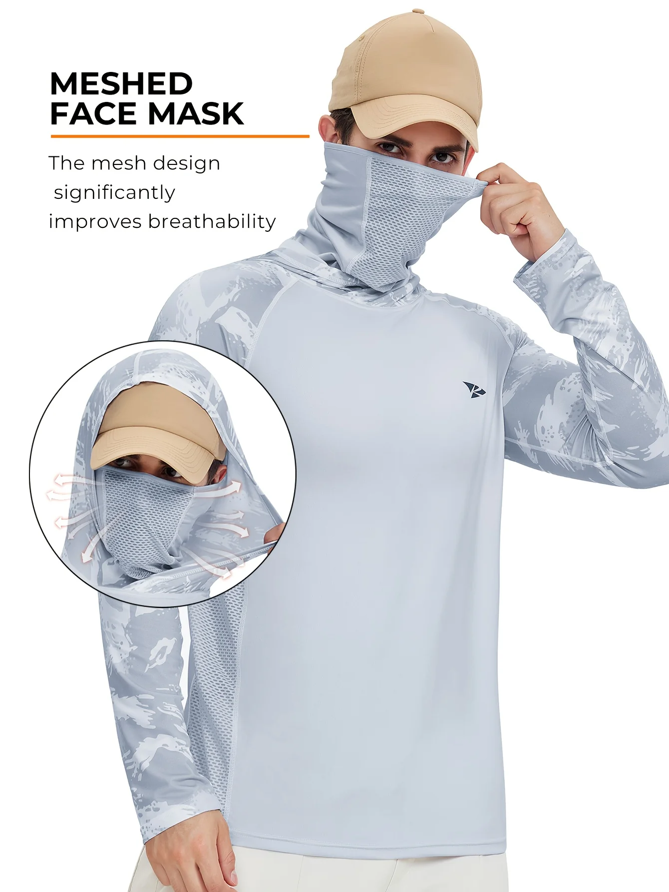 RODEEL Men's Lightweight Hooded T-Shirt: Ultimate UV Protection for Outdoor Enthusiasts