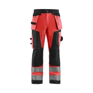 BLAKLADER 15681811 | Hi Vis craftsman trousers Hi Vis Reflective Work Trousers Men - Twill Fabric