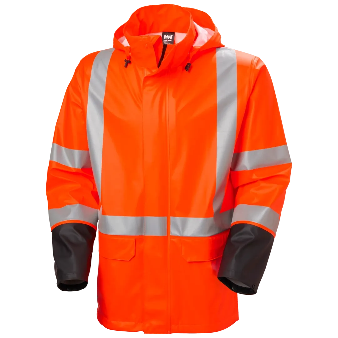 HELLY HANSEN ADDVIS 70155 Hi Vis Reflective Work Rain Jacket MEN Safety Rain Jacket - Waterproof