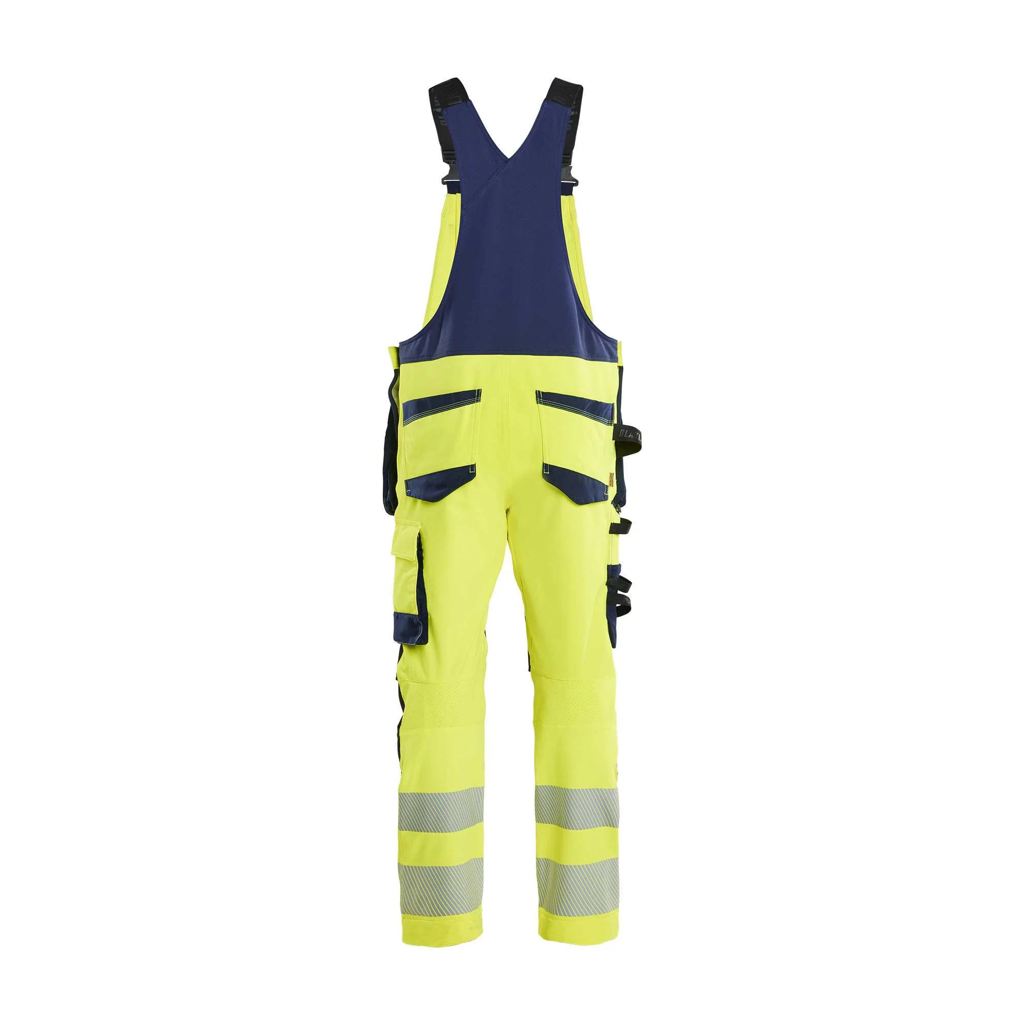 BLAKLADER 26261648 Hi Vis bib overalls 4 way stretch Hi Vis Reflective Work Bib Trousers Men - double weave – Image 3