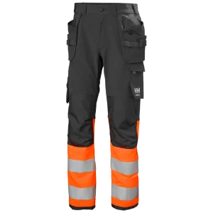 HELLY HANSEN ALNA 4X CONSTRUCTION PANT CLASS 1 77427 Hi Vis Reflective Work Trousers MEN - YKK Zip