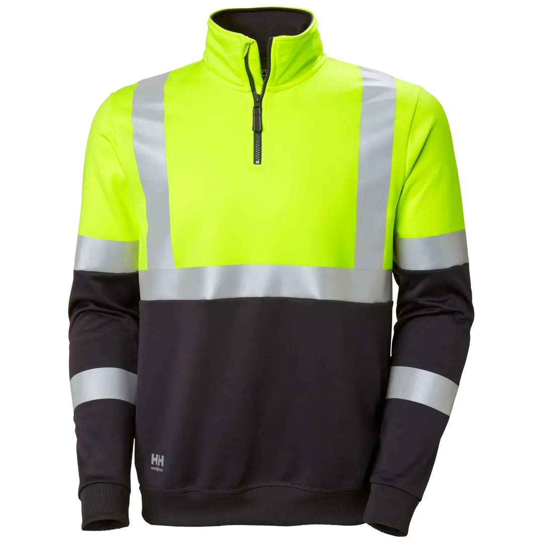 HELLY HANSEN ADDVIS HALF ZIP SWEATSHIRT CLASS 1 79257 Hi Vis Reflective Work Sweatshirt MEN - UPF – Image 6