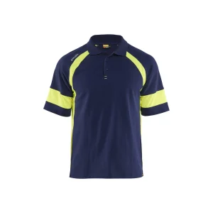 BLAKLADER 35281050 Polo Shirt with Hi vis Hi Vis Reflective Short Sleeve Work Polo MEN - 60% Cotton 40% Polyester