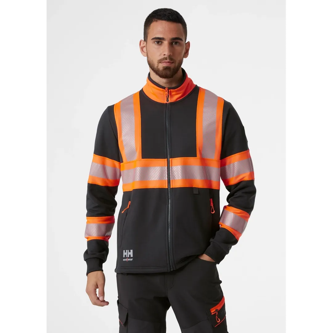 HELLY HANSEN ICU ZIP SWEATSHIRT 79274 Hi Vis Reflective Work Sweatshirt MEN - YKK Zippers – Image 5
