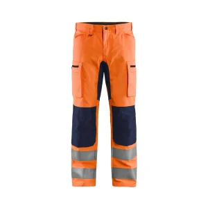 BLAKLADER 15851811 | Hi Vis trousers with stretch Hi Vis Reflective Work Trousers Men - Class 2 Certified