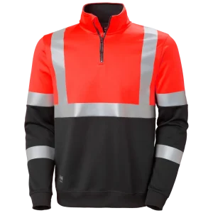 HELLY HANSEN ADDVIS HALF ZIP SWEATSHIRT CLASS 1 79257 Hi Vis Reflective Work Sweatshirt MEN - UPF