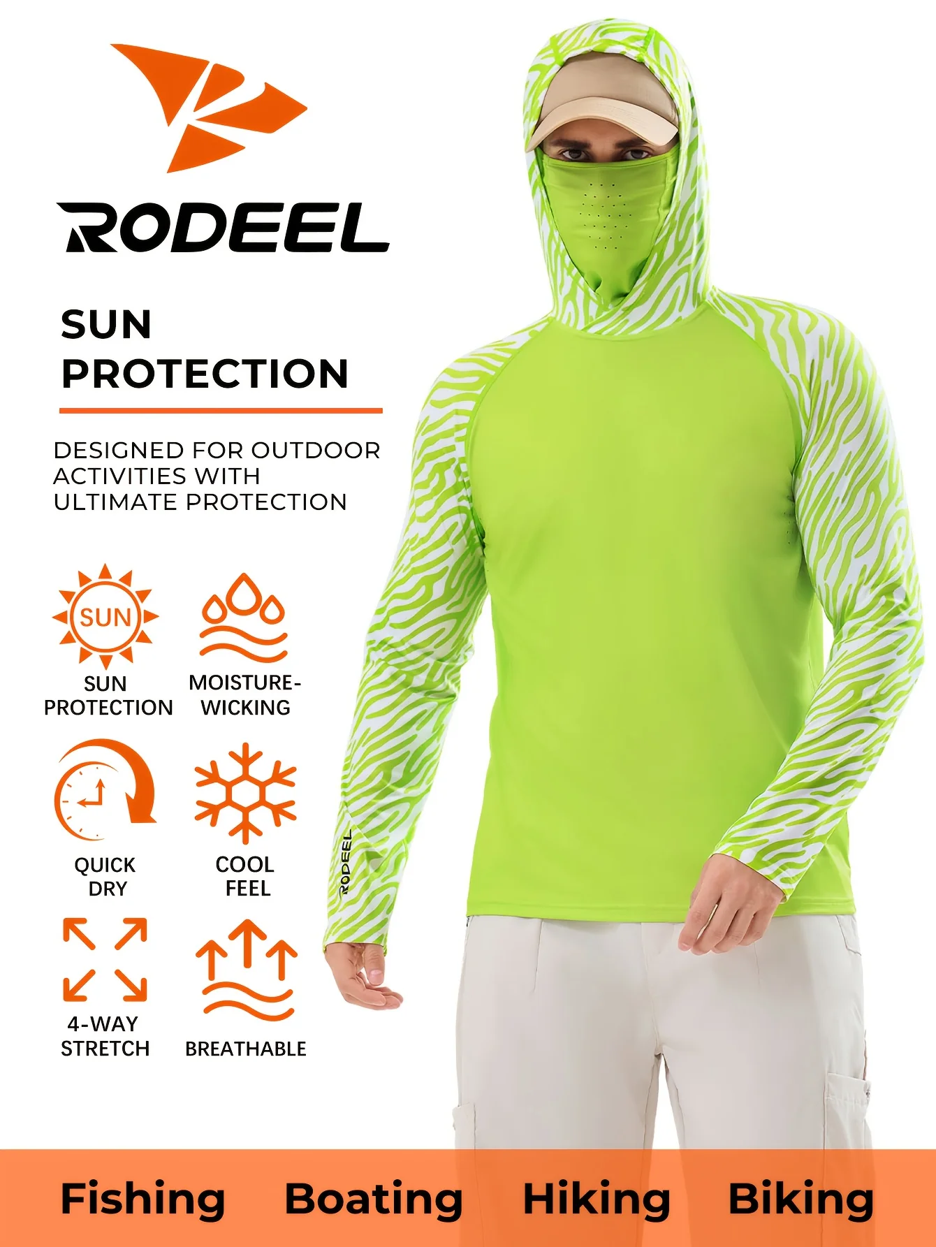 RODEEL Men's Lightweight Hooded T-Shirt: Ultimate UV Protection for Outdoor Enthusiasts – Image 3