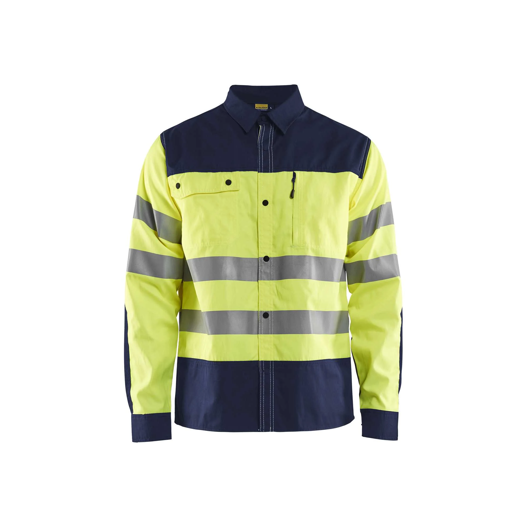 BLAKLADER 32551817 Hi Vis Shirt Hi Vis Reflective Long Sleeve Work Shirt MEN - 50% Cotton 50% Polyester – Image 2