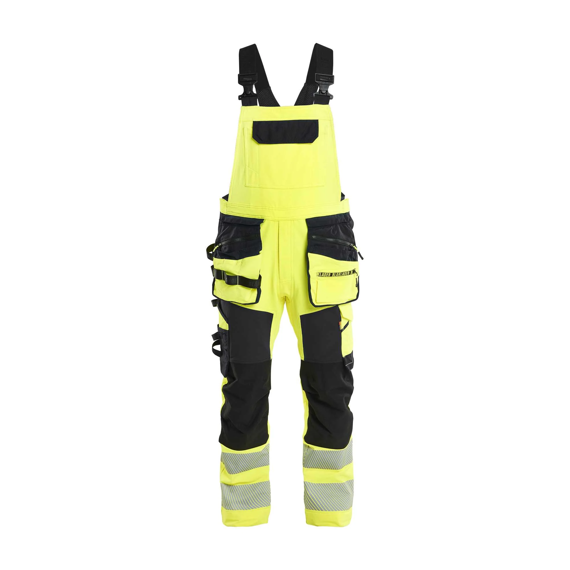 BLAKLADER 26261648 Hi Vis bib overalls 4 way stretch Hi Vis Reflective Work Bib Trousers Men - double weave – Image 6
