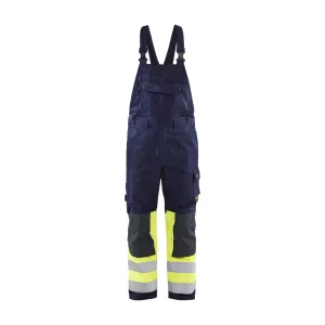 BLAKLADER 26071514 MULTINORM CLASS 1 BIB TROUSERS Hi Vis Reflective Work Bib Trousers Men - Antistatic