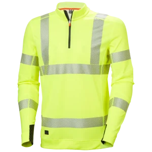 HELLY HANSEN ICU LIFA ACTIVE HALF ZIP 75110 Hi Vis Reflective Long Sleeve Work T-Shirt MEN - UPF 40+