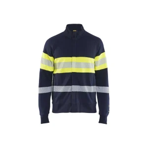 BLAKLADER 34621762 MULTINORM Hi Vis Reflective Full-Zip Work Sweatshirt MEN - Flame Retardant