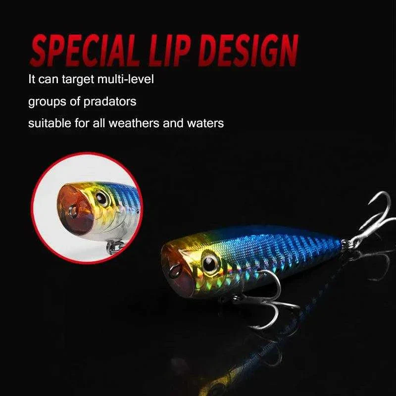BearKing Popper Lures 60mm, 7.0g Wide Wave Motion – Image 6