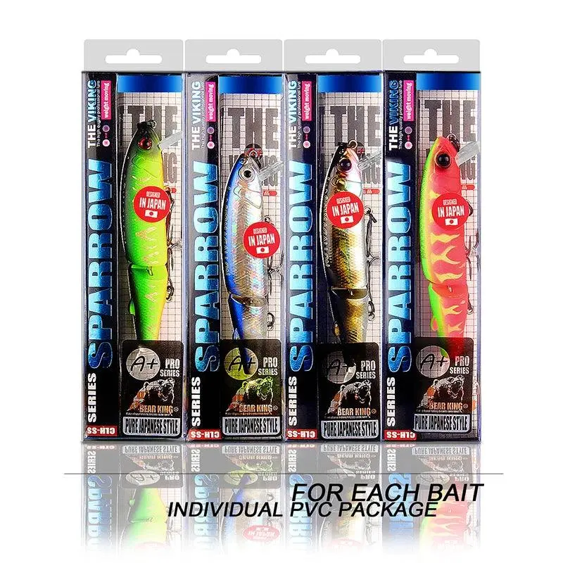 Bearking 11.3cm 13.7g hot fishing lure minnow quality professional bait swim bait jointed bait equipped black or white hook – Image 3