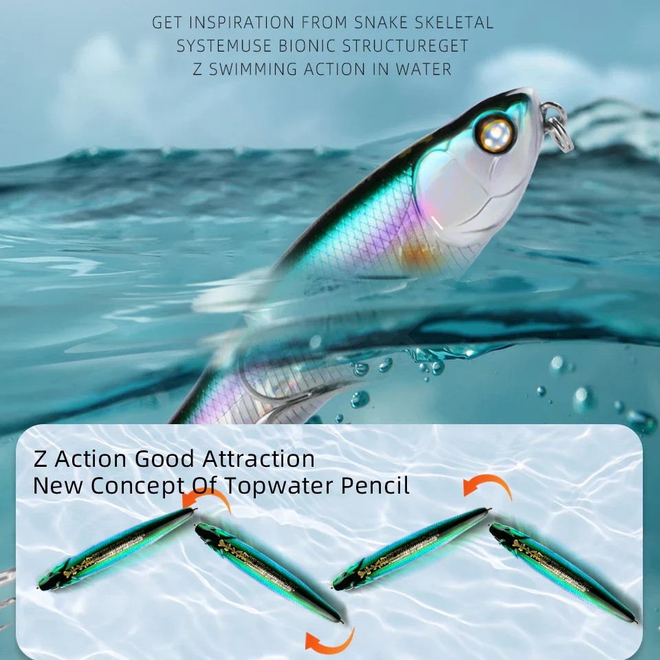 BEARKING BLACK POWDER Pencil Topwater Lure 87mm (3.43 inches) and 9.1g (0.32 ounces).: Professional Quality Walk-the-Dog Action – Image 7