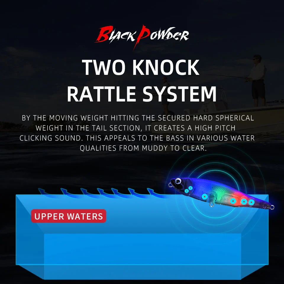 BEARKING BLACK POWDER Pencil Topwater Lure 87mm (3.43 inches) and 9.1g (0.32 ounces).: Professional Quality Walk-the-Dog Action – Image 6