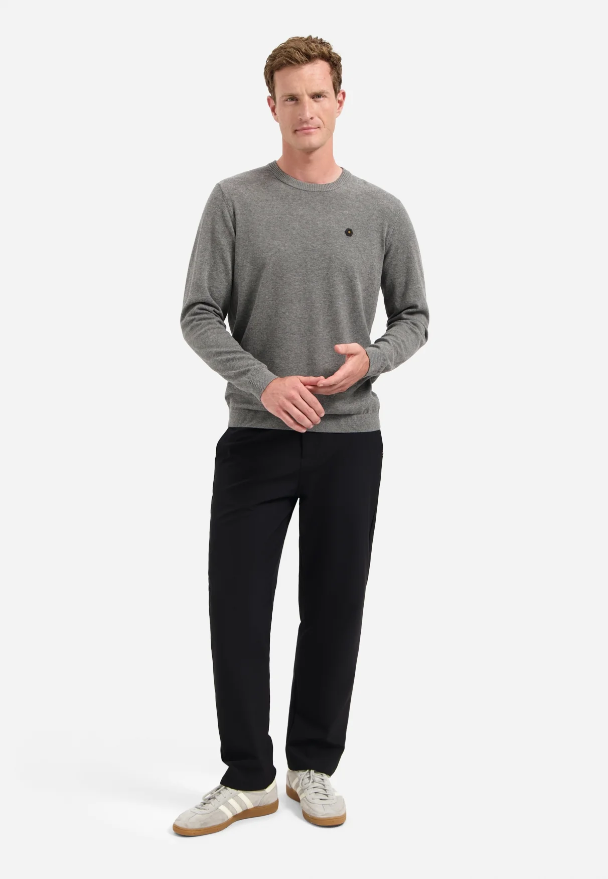 Pull Bicolore Basics Intemporels | Grey Melange – Image 4