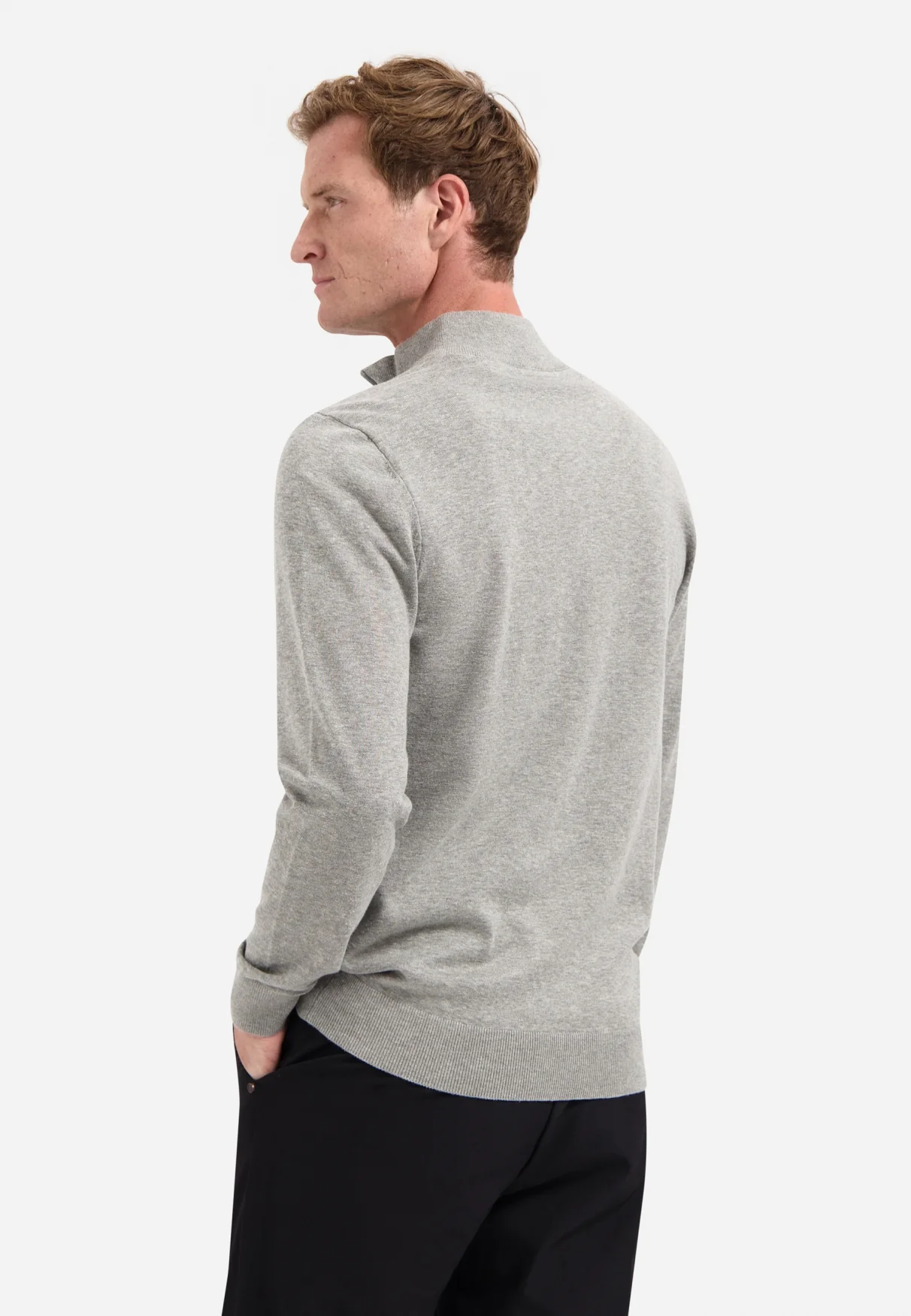 Pull à demi-zip Basics Intemporels | Grey Melange – Image 3