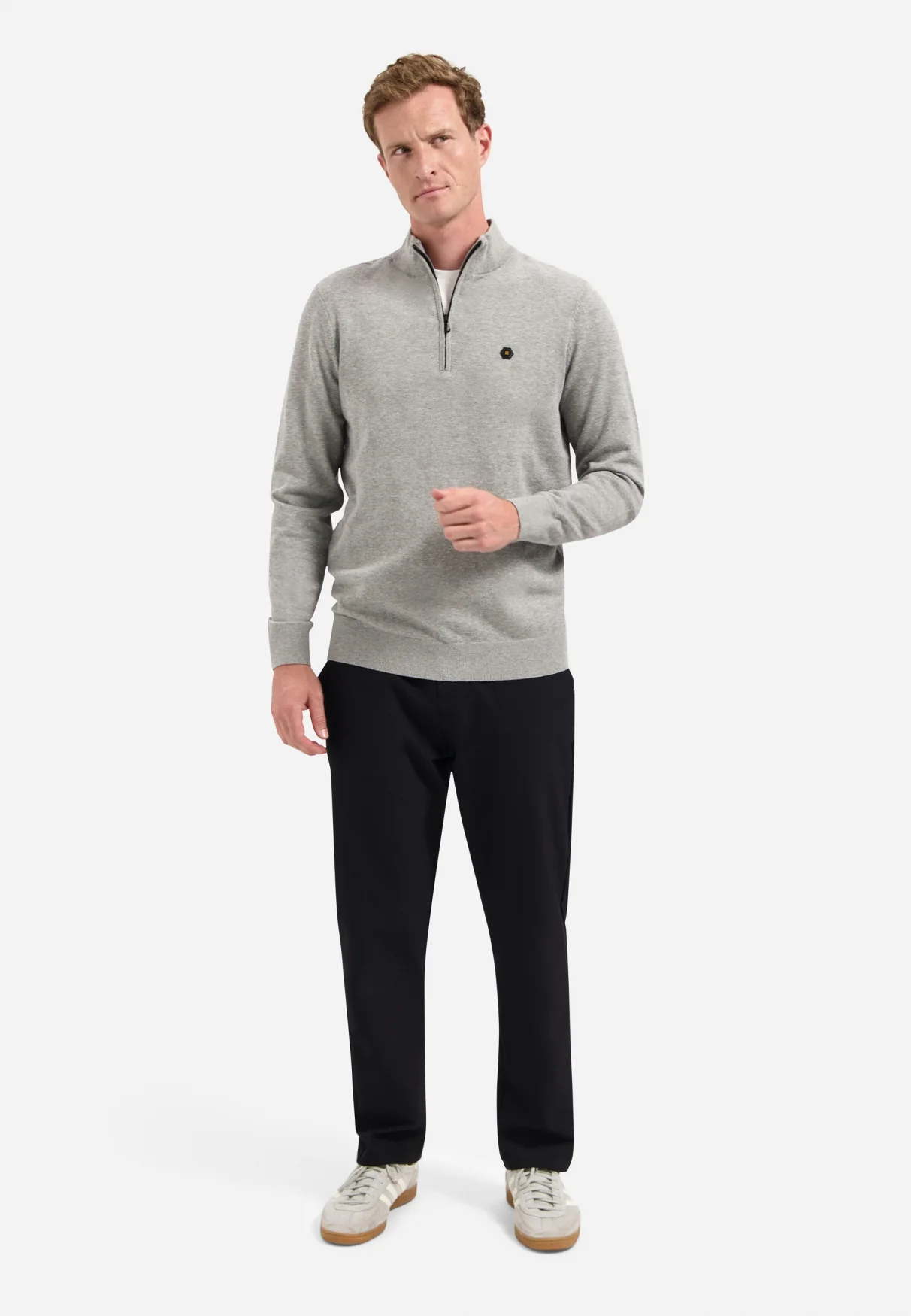 Pull à demi-zip Basics Intemporels | Grey Melange – Image 4