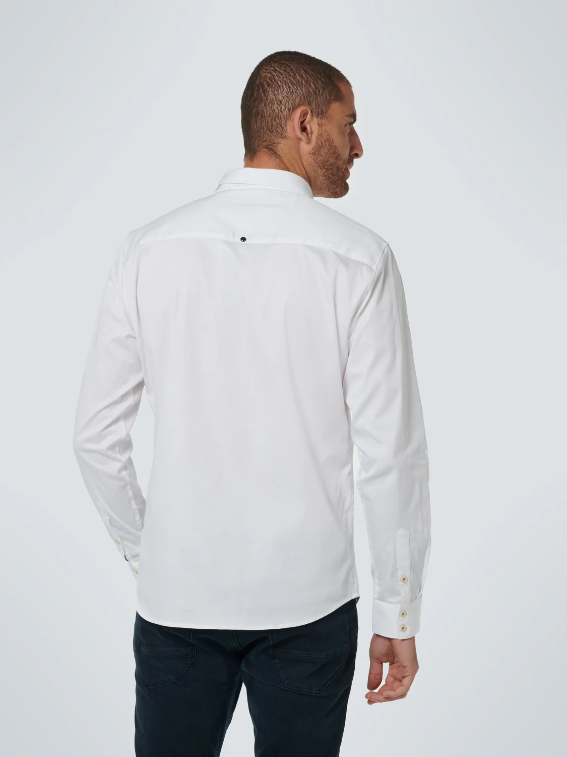 Basic Stretch Shirt Satin Weave | White – Image 3