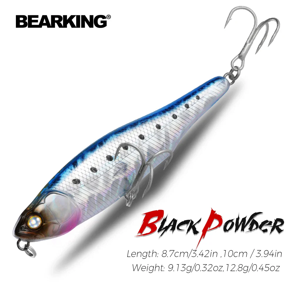 BEARKING BLACK POWDER Pencil Topwater Lure 87mm (3.43 inches) and 9.1g (0.32 ounces).: Professional Quality Walk-the-Dog Action – Image 2