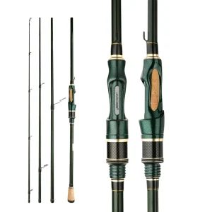 CEMREO Fishing Rod Spinning Casting Carbon 4-5 Sections 1.8m/2.1m/2.4m Portable Travel Rod