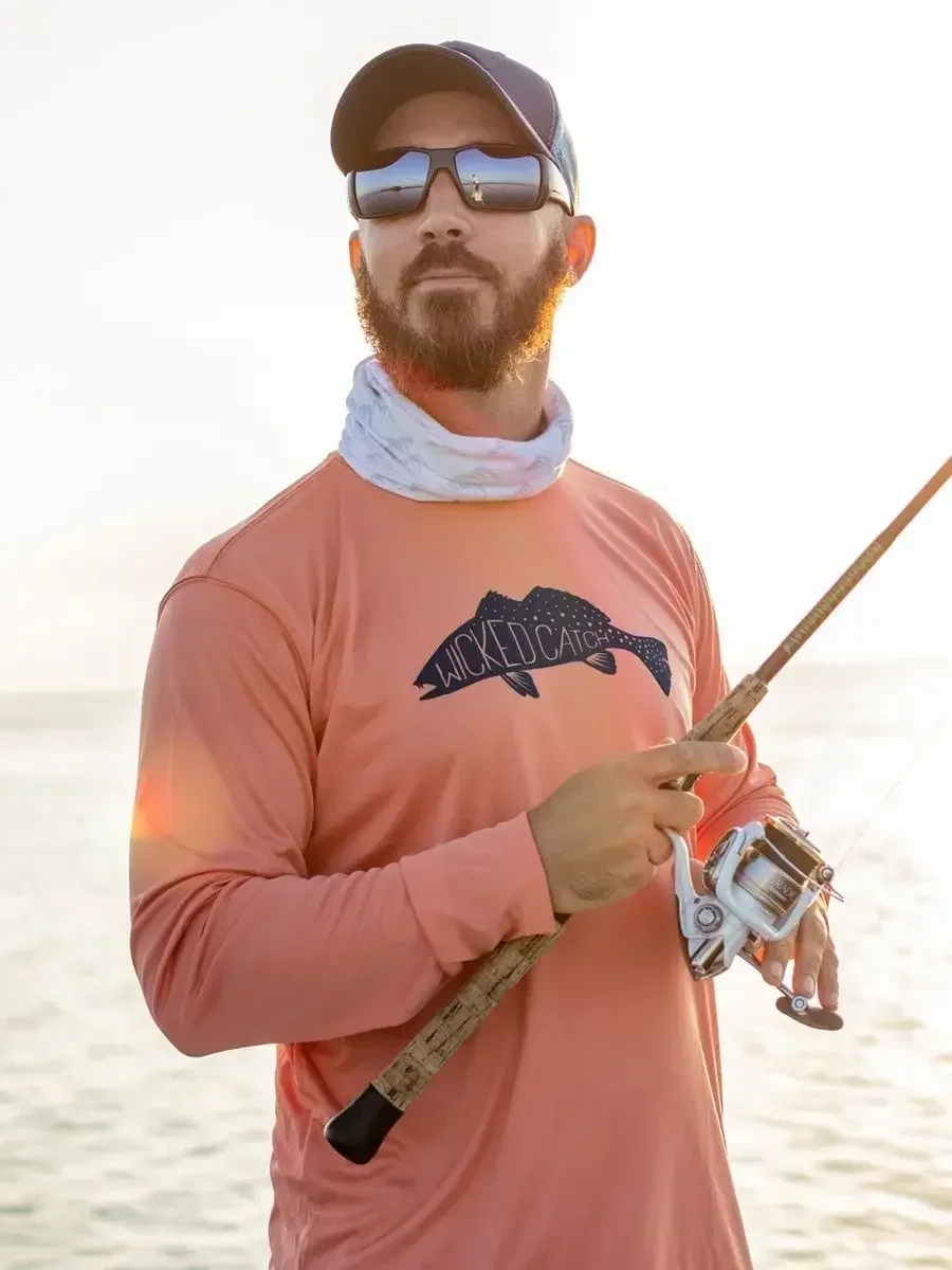 Fishing Season Men's Long Sleeve UV Protection Shirt: UPF 50+ Performance for Anglers