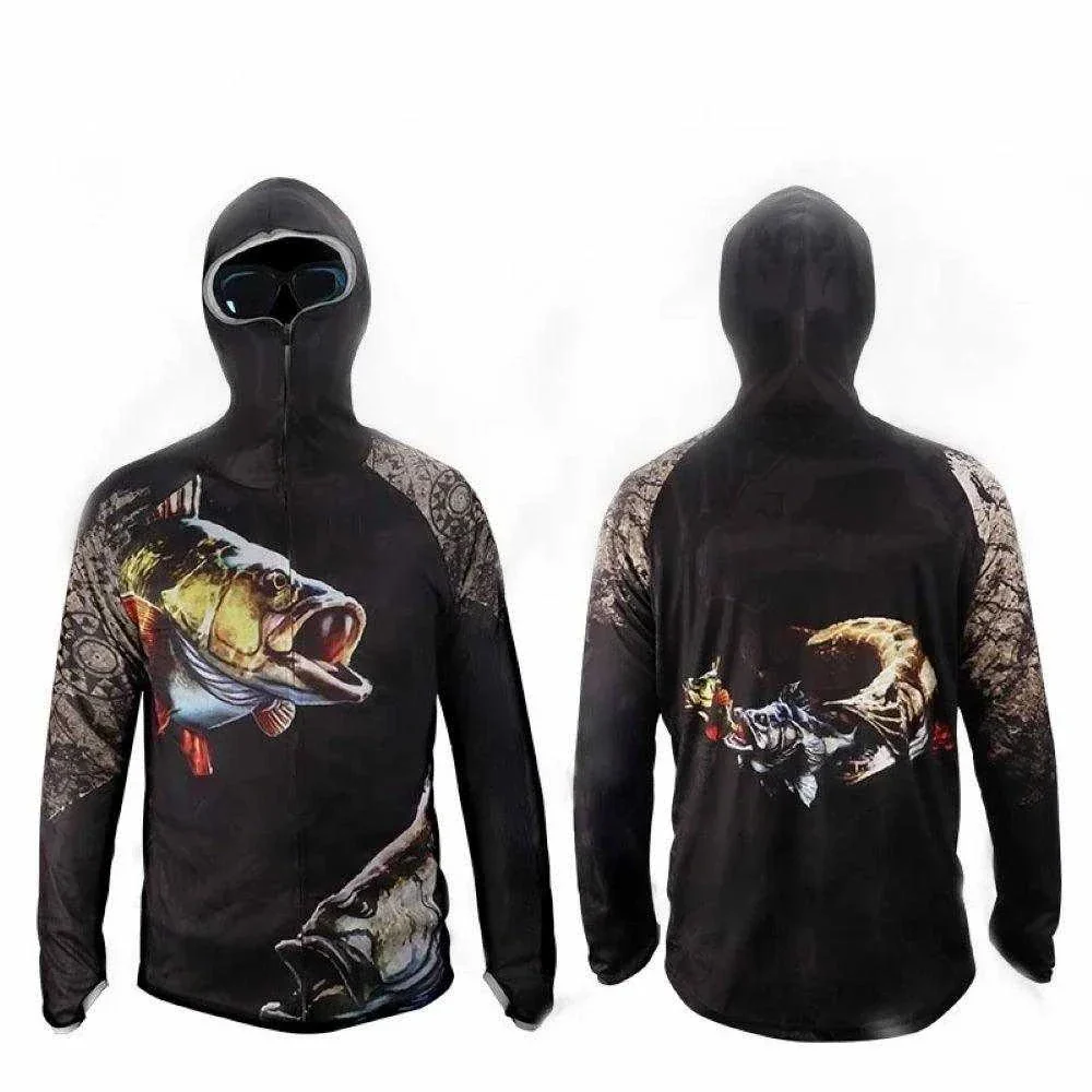 2023 Fishing Shirt Jacket Ice Silk Quick Dry Sports Clothing Sun Anti-uv Breathable Fishing Hooded Clothes – Image 3