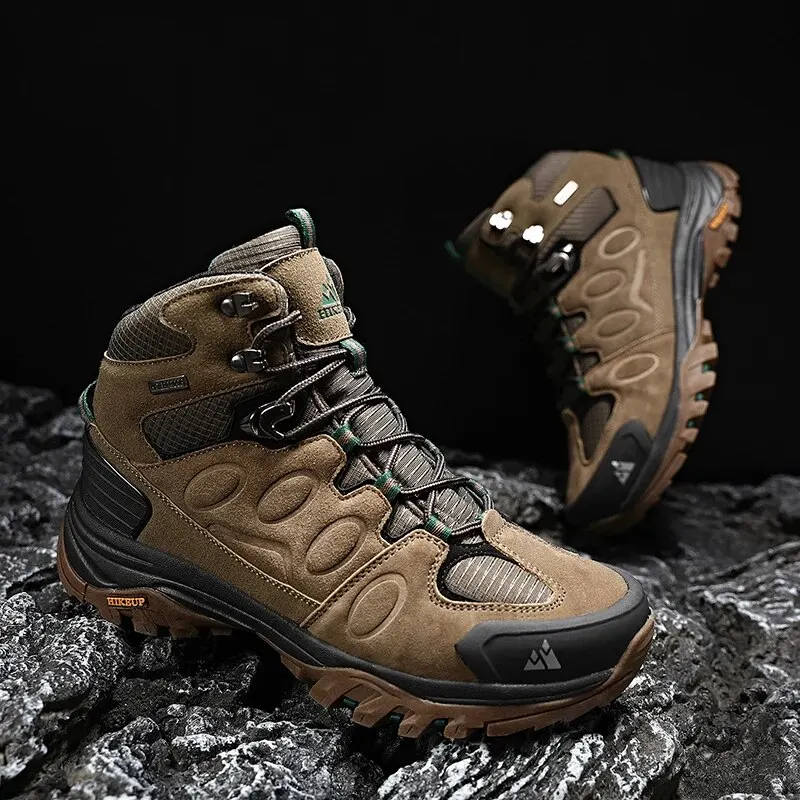 HIKEUP High-Top Men's Lace-Up Non-slip Hiking Boots: Conquer Any Terrain, Even Fishing Banks – Image 6