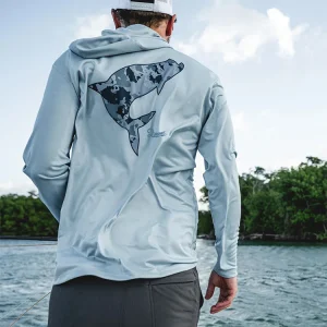 QIWWS Fishing Clothing Camouflage Men's Long Sleeve Mask Hooded Fishing Shirts Upf 50+ Uv Protection Performance Fishing Apparel