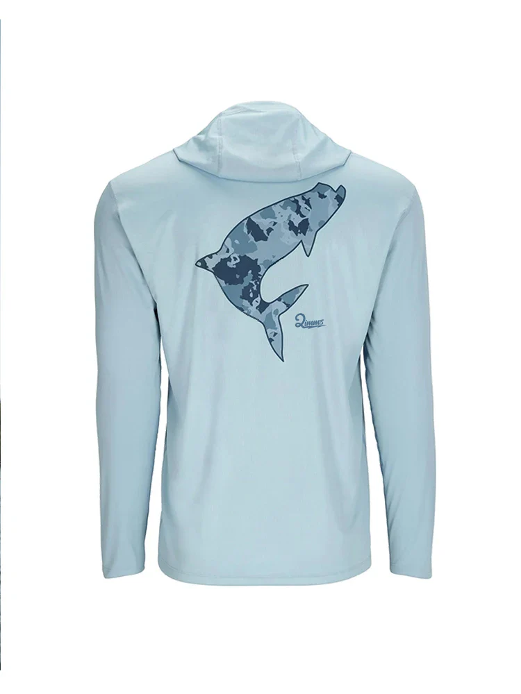 QIWWS Fishing Clothing Camouflage Men's Long Sleeve Mask Hooded Fishing Shirts Upf 50+ Uv Protection Performance Fishing Apparel – Image 4