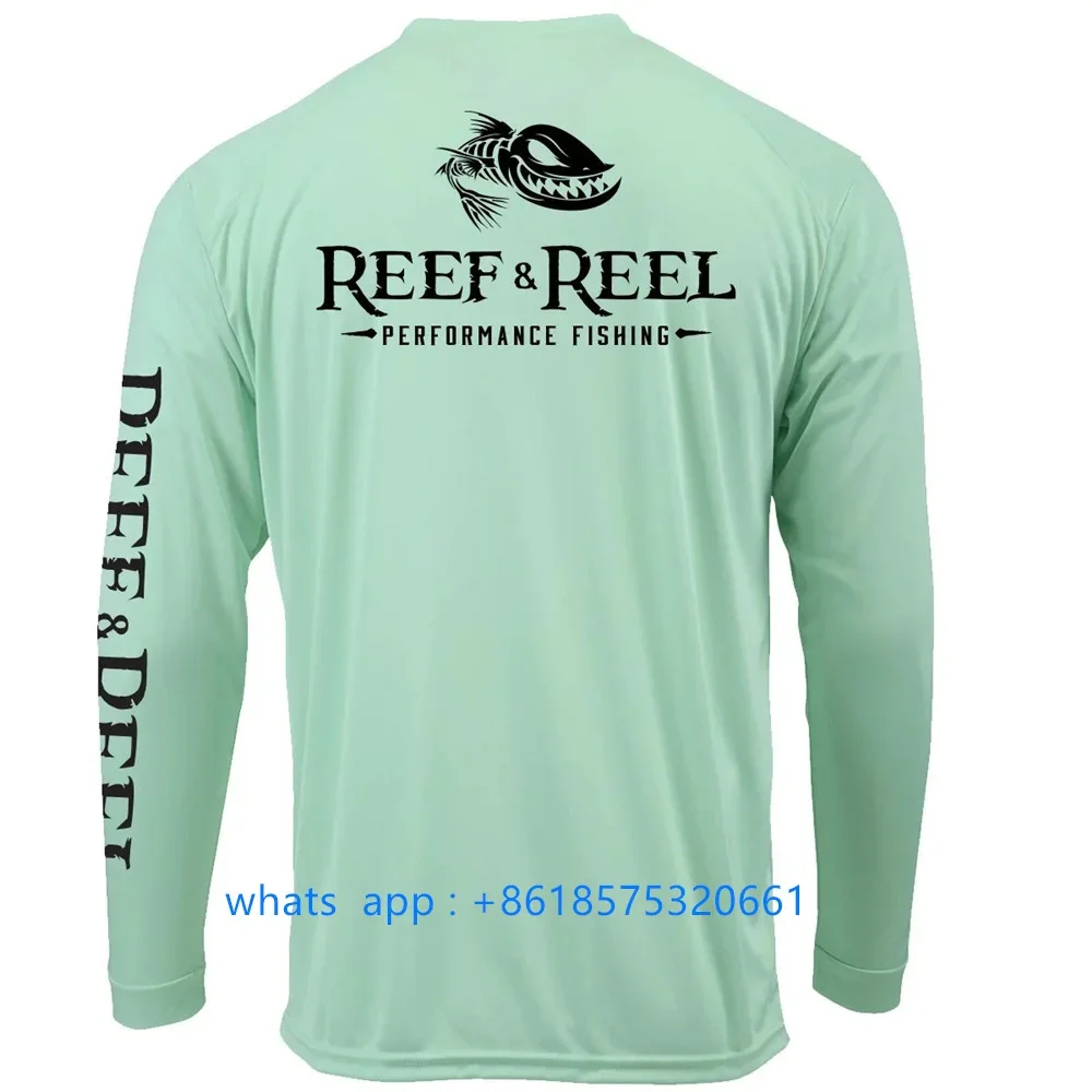Reef&reel Men's Long Sleeve Fishing Performance Shirt: Sun Protection & Breathable Comfort – Image 9