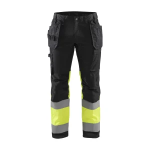 BLAKLADER 15581811 | Hi Vis trousers with stretch Hi Vis Reflective Work Trousers Men - stretch fabric