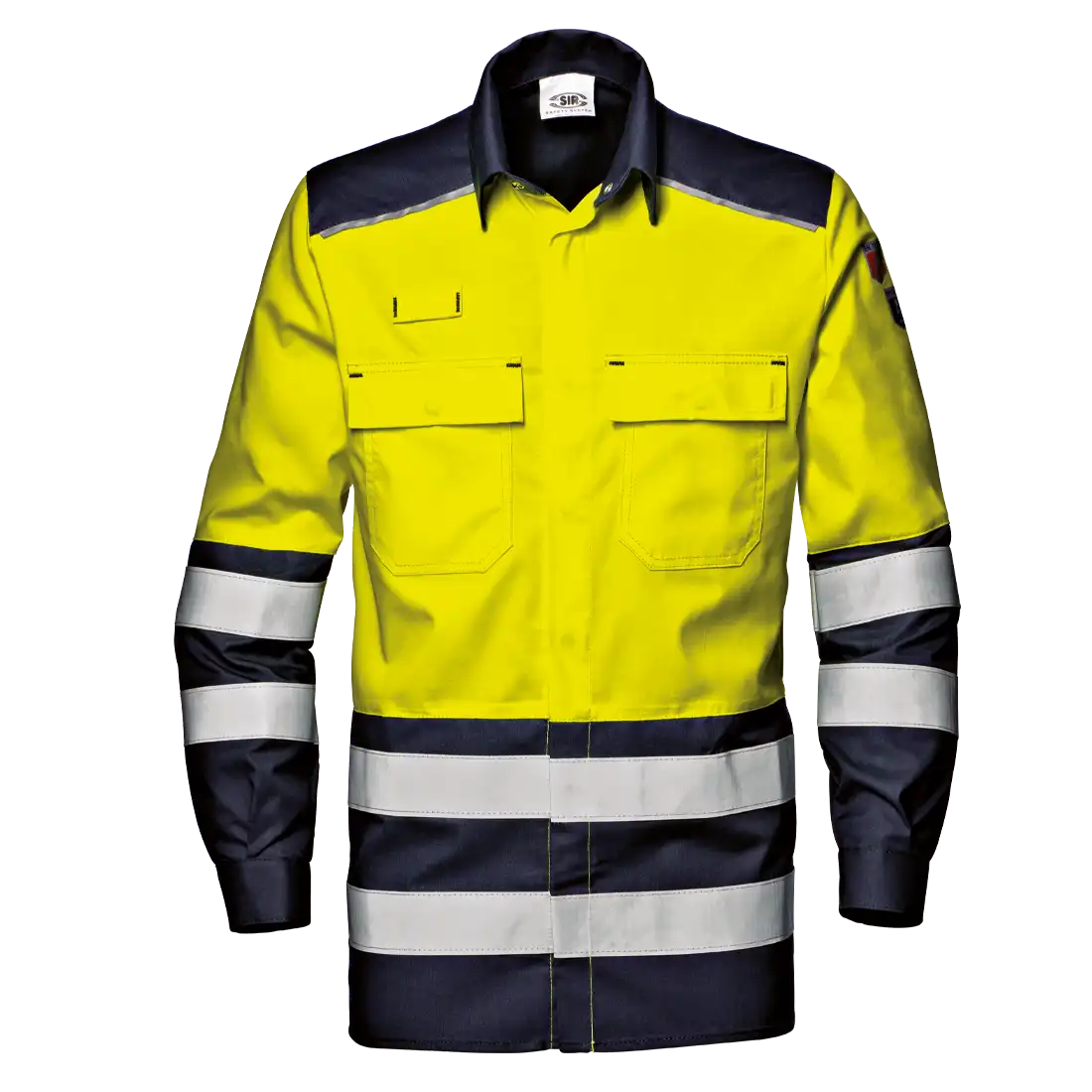 SIR SAFETY SUPERTECH Hi Vis Reflective Long Sleeve Work Shirt MEN - Modacrylic Blend – Image 2