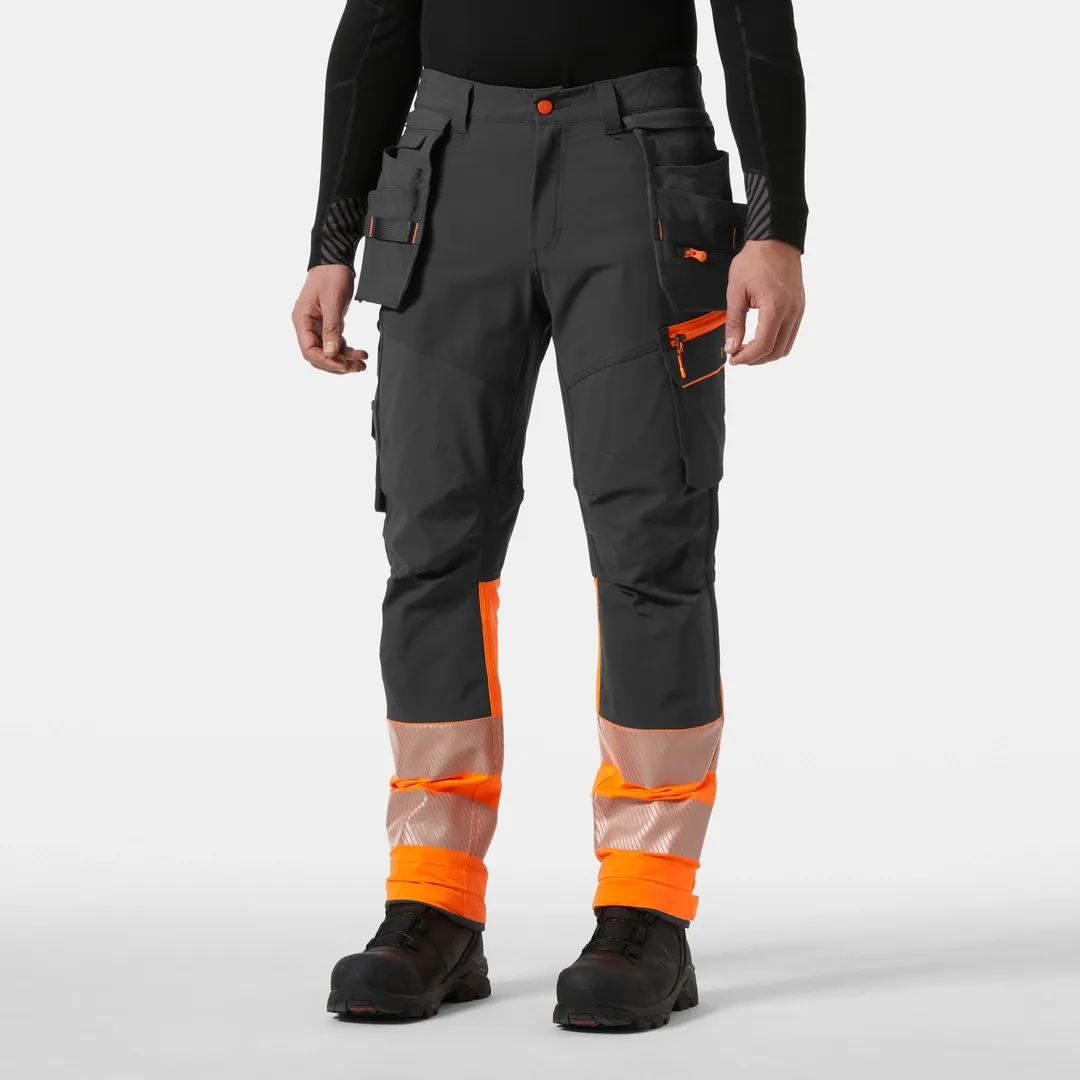 HELLY HANSEN ICU BRZ CONSTRUCTION PANT CLASS 1 77500 Hi Vis Reflective Work Trousers MEN - Stretch – Image 5