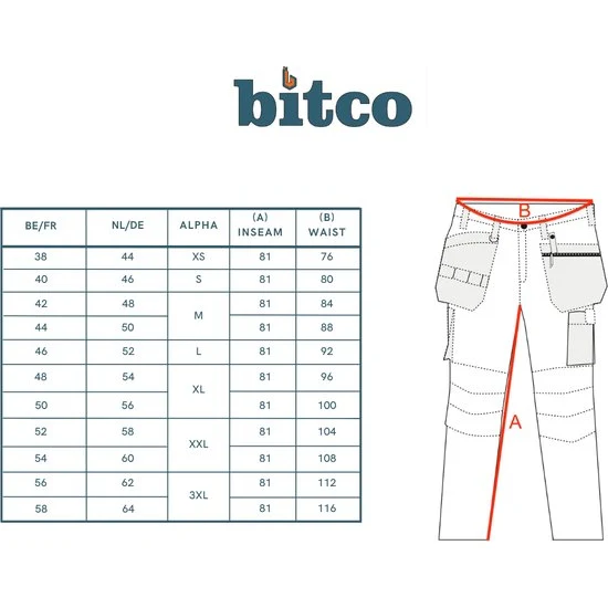 BITCO SCHELDE Stretch Water Repellent Work Jeans Men - CORDURA® Reinforced Knees – Image 3