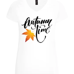 Autumn Time Leaf Design - Basic women's v-neck t-shirt