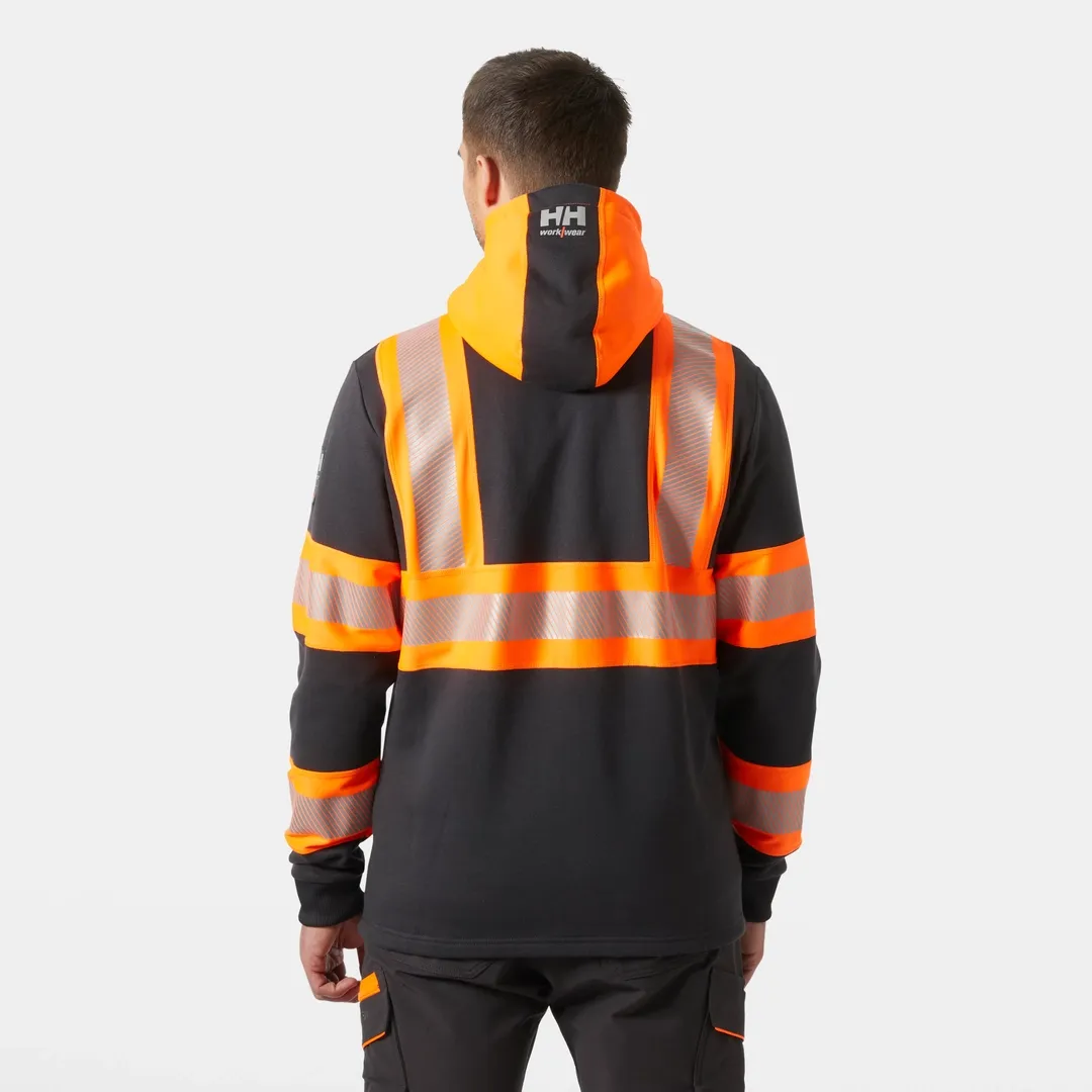 HELLY HANSEN ICU ZIP HOODIE 79273 Hi Vis Reflective Hoodie Work Sweatshirt MEN - EN 20471 Class 1 – Image 4