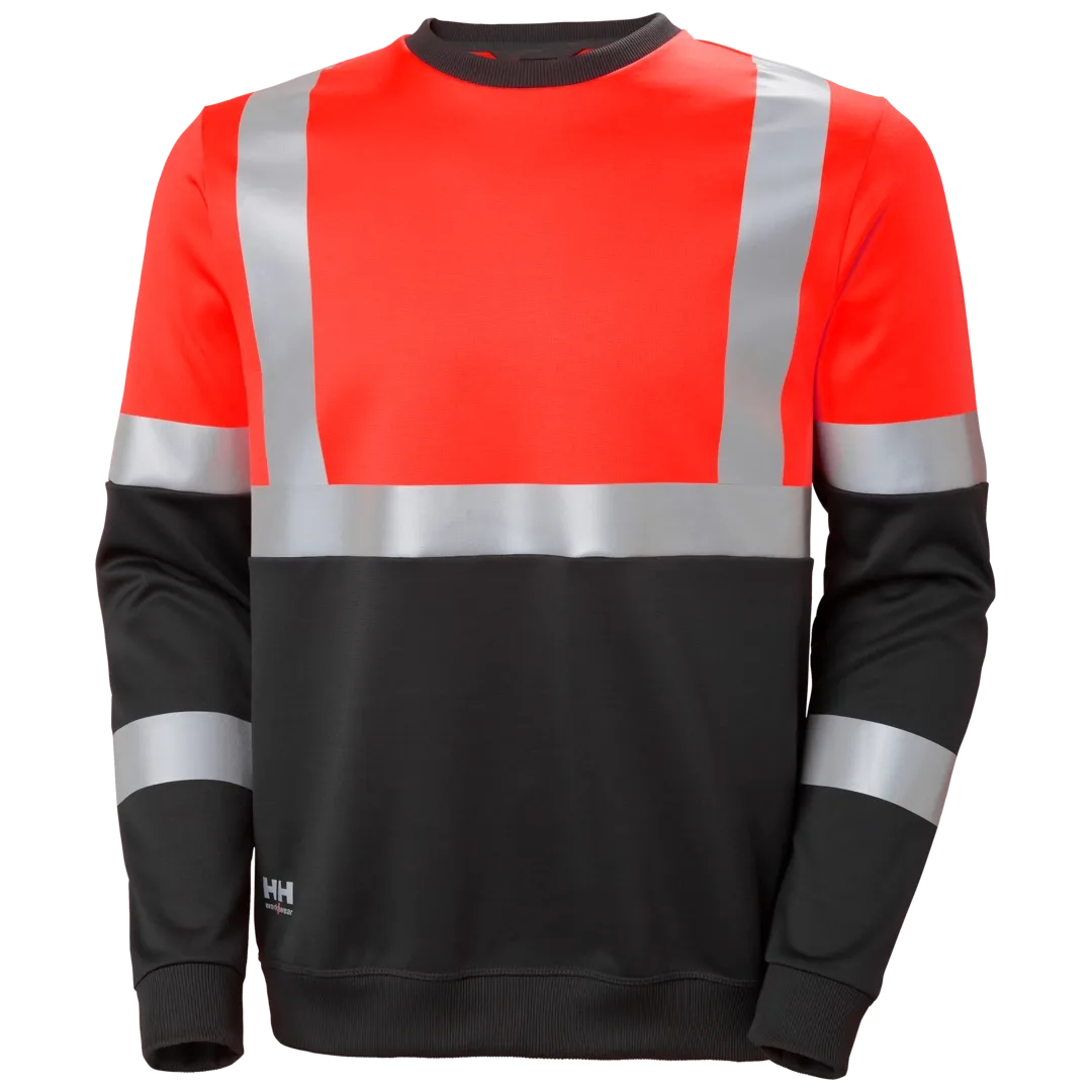 HELLY HANSEN ADDVIS SWEATSHIRT CLASS 1 79256 Hi Vis Reflective Work Sweatshirt MEN - UPF 40