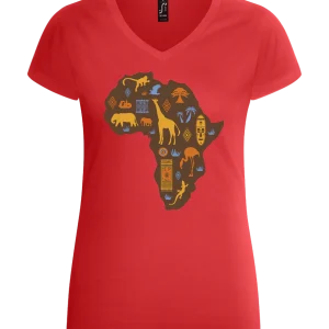 Map of Africa Design - Basic women's v-neck t-shirt