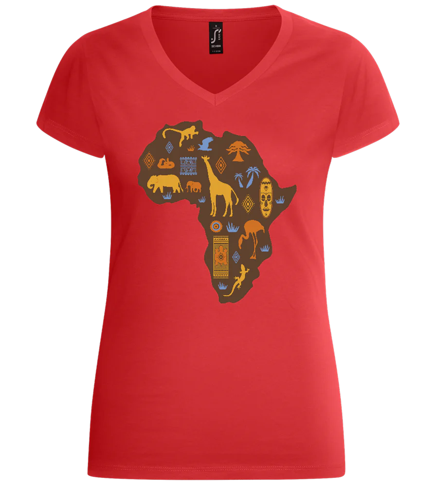 Map of Africa Design - Basic women's v-neck t-shirt – Image 2