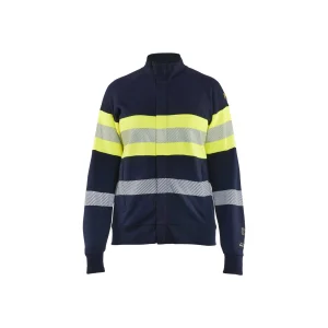 BLAKLADER 34721762 WOMEN'S MULTINORM HI VIS SWEATSHIRT ZIP Hi Vis Reflective Full-zip Work Sweatshirt WOMEN - Flame Retardant