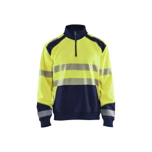 BLAKLADER 35562528 Hi Vis Reflective Half-zip Work Sweatshirt MEN - Brushed Interior