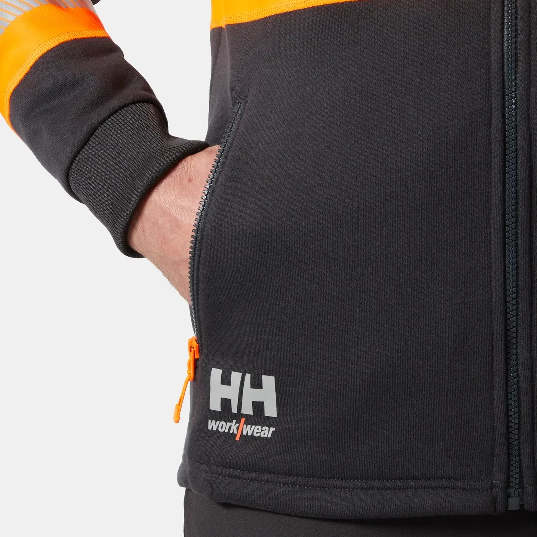 HELLY HANSEN ICU ZIP HOODIE 79273 Hi Vis Reflective Hoodie Work Sweatshirt MEN - EN 20471 Class 1 – Image 7