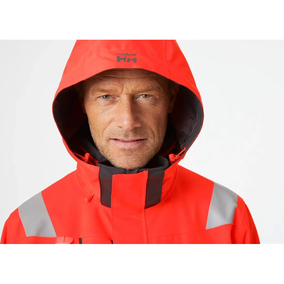 HELLY HANSEN ALNA 2.0 SHELL JACKET 71195 Hi Vis Reflective Work MEN Safety Jacket - Waterproof – Image 4