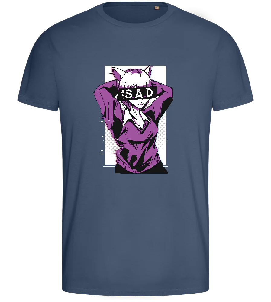 Black Bar Sad Design - Basic men's fitted t-shirt – Image 6