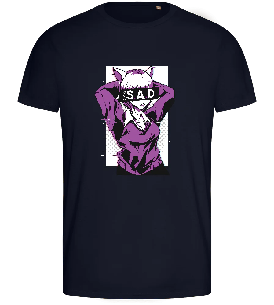 Black Bar Sad Design - Basic men's fitted t-shirt